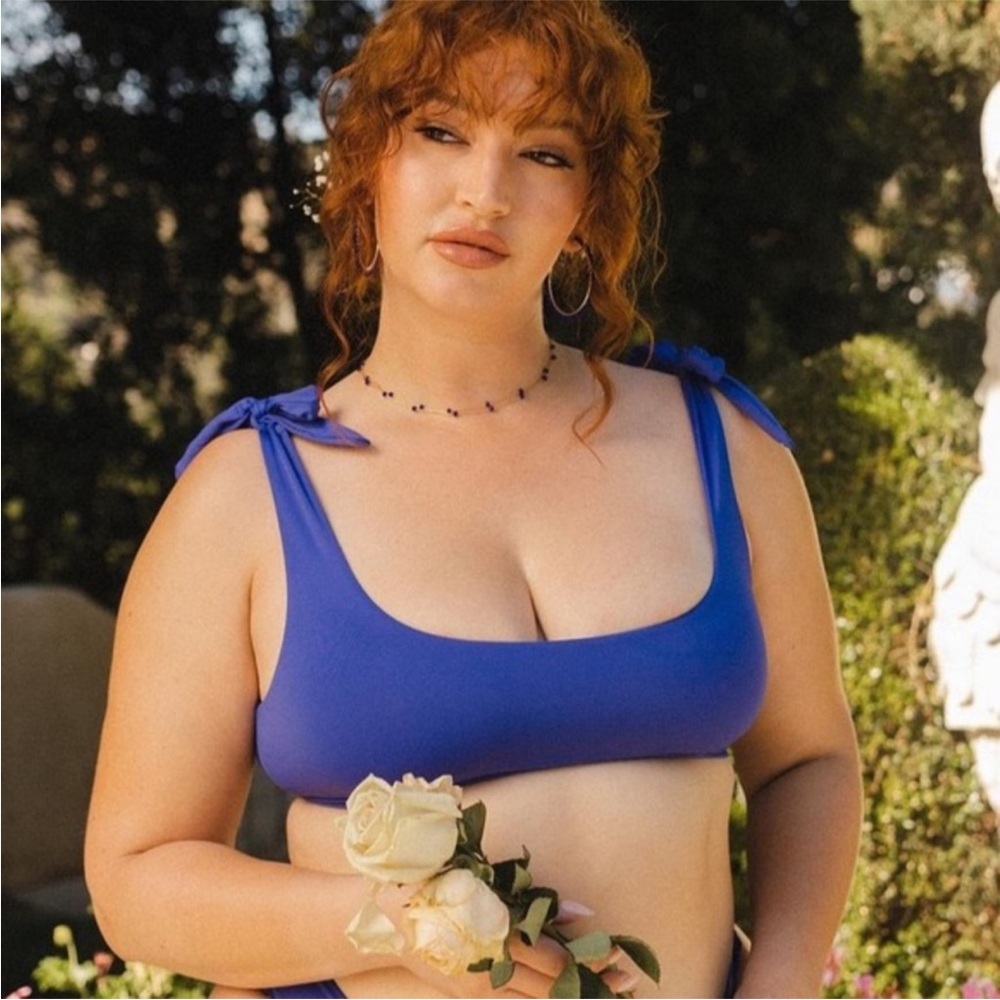 Toluca Swim Clara Bikini Scoop Tie Top in Reign Blue XS